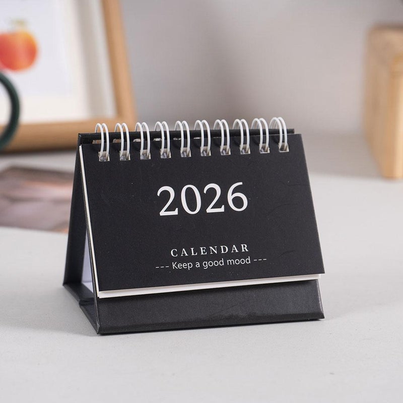 Mini Desk Calendar 2026, Small January 2026 to Dec 20-26 Desk Calendars Standing Flip, Thick Paper Twin-Wire Binding, Desktop Calendar for Office or Home(Dark Blue) - Image 3